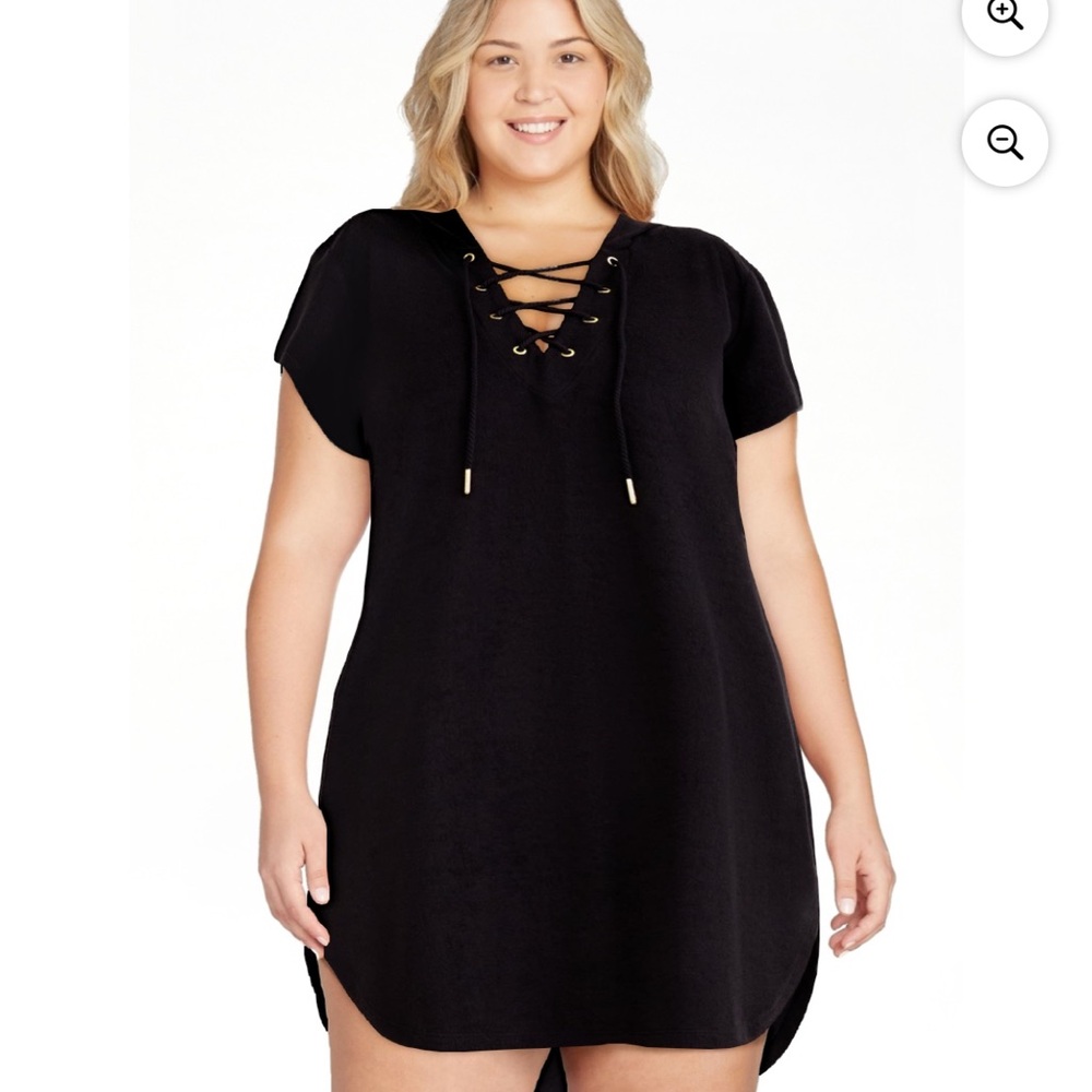 💛🖤 Time and Tru women’s plus size terry cloth swim cover up - Picture 2 of 5
